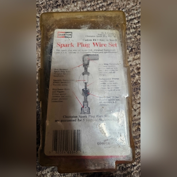 Champion Spark Plug Wire Set, Manufacturer Part No. 60345, New In Package - Picture 2 of 2